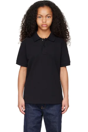 Moncler Kids Black Short Sleeve Polo