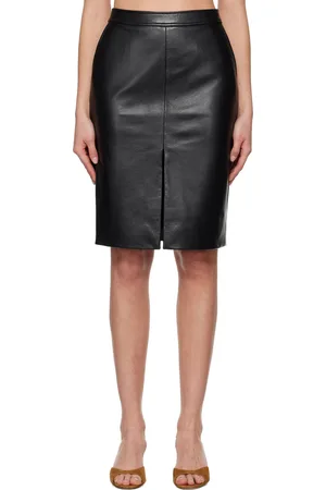 ANINE BING Tyra Leather Midi Skirt