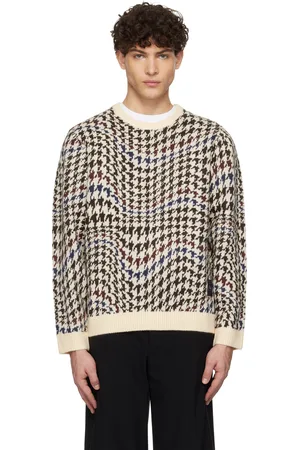 DIME Off-White Houndstooth Knit Sweater
