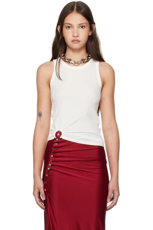 Paco rabanne White Signature Piercing Tank Top