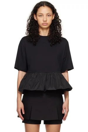 Msgm Black Peplum T-Shirt