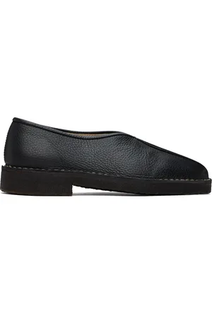 LEMAIRE Black Piped Slippers