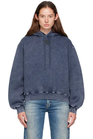 Alexander Wang Navy Puff Logo Hoodie