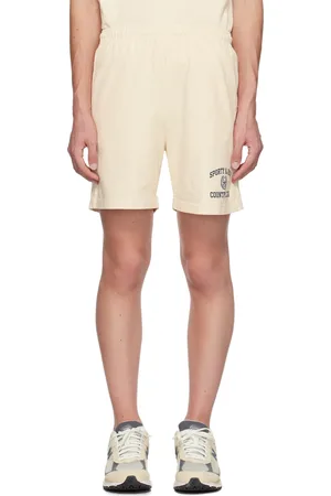 Sporty & Rich Off-White Varsity Crest Shorts