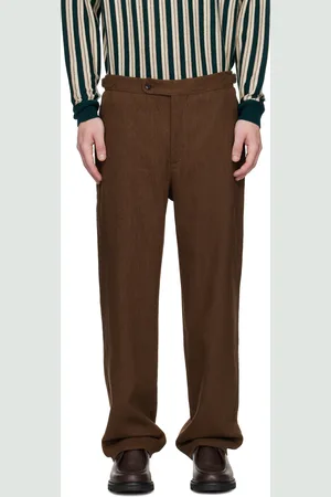 BODE Brown Linen Suiting Trousers