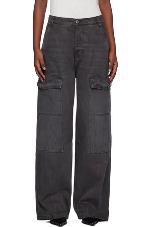 Ami Black Worker Baggy Denim Cargo Pants