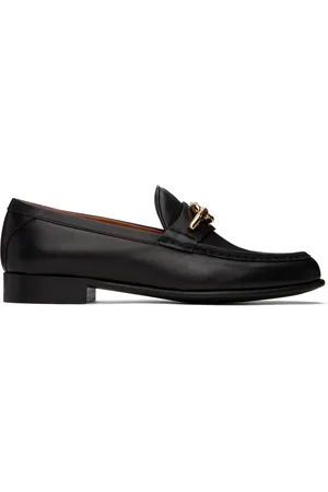 VALENTINO GARAVANI Black VLogo Signature Calfskin Loafers