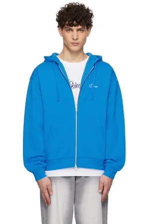 DIME Blue Cursive Small Logo Zip Hoodie