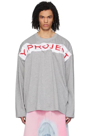 Y / PROJECT Gray Draped Long Sleeve T-Shirt