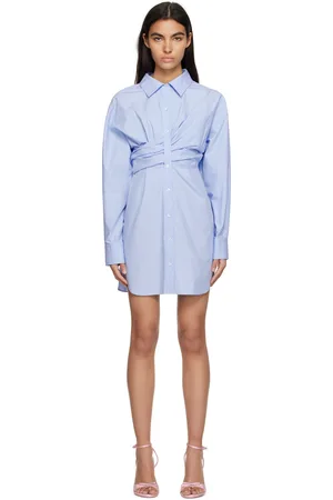 Alexander Wang Blue Button-Up Minidress