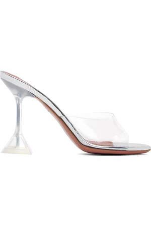 Amina Muaddi Lupita Glass Slipper Heeled Sandals