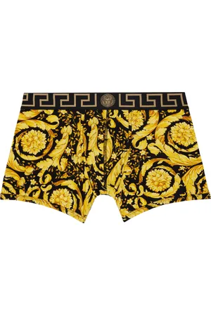 VERSACE Black & Gold Barocco Long Boxers