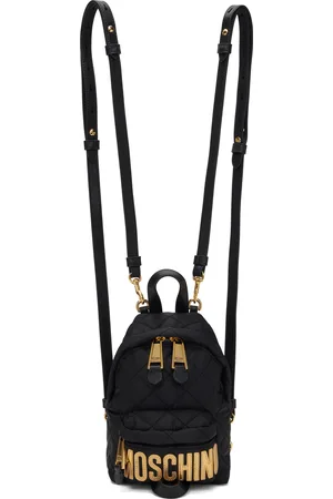 Moschino Black Quilted Backpack