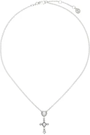 Stolen Girlfriends Club SSENSE Exclusive Silver Gothic Love Drop Necklace