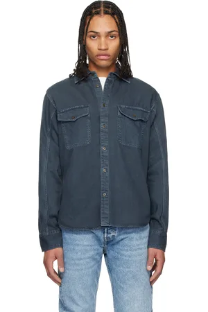 RAG&BONE Navy Featherweight Denim Shirt