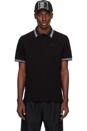 VERSACE Black Printed Polo