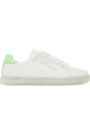 Palm Angels White & Green Palm One Sneakers