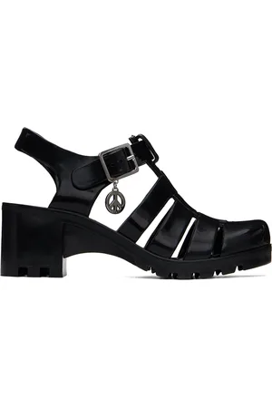 Moschino Black Jelly Heeled Sandals