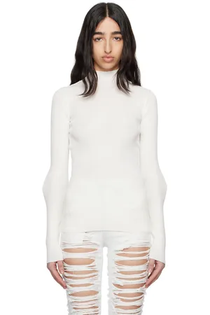Maison Margiela Off-White Elbow Patch Turtleneck