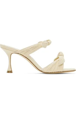 Manolo Blahnik Off-White Lollo Heeled Sandals