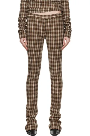 Acne Studios Brown & Beige Check Tailored Trousers