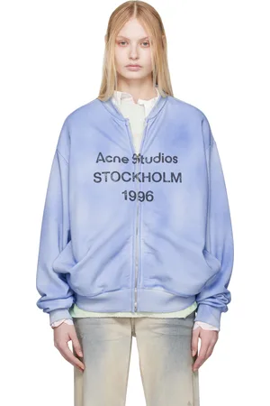 Acne Studios Blue Logo Zip Sweater