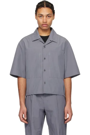 AMOMENTO Gray Cropped Shirt