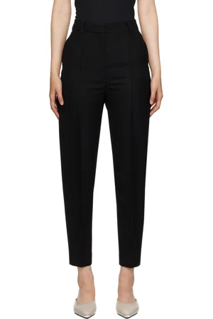 Totême Black Sewn Pleat Trousers