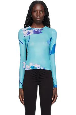 Miaou Blue Floral Long Sleeve T-Shirt