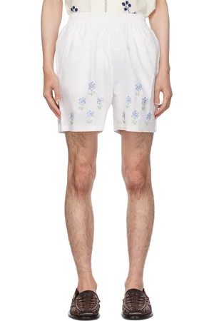 HARAGO White Floral Shorts