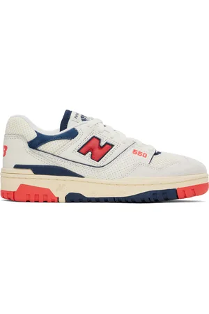 New Balance Off-White & Red 550 Sneakers