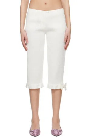 SUPER YAYA Off-White Pantacourt Audrey Trousers