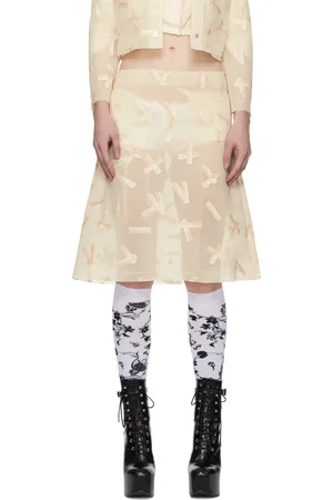 ASHLEY WILLIAMS Off-White Bandaid Midi Skirt