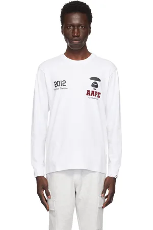 A Bathing Ape White Basic Long Sleeve T-shirt