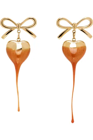OTTOLINGER Gold & Orange Bow Heart Earrings