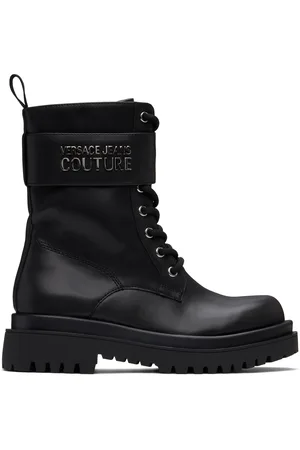 VERSACE Black Logo Drew Boots