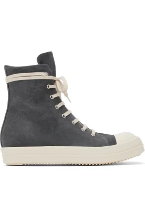 Rick Owens Gray Porterville Cotton Moleskin Sneaks Sneakers