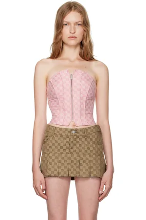MISBHV Pink Monogram Corset Top
