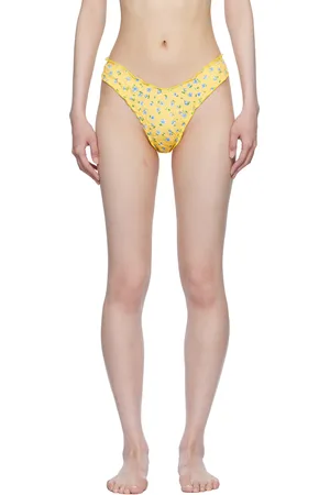 Frankies Bikinis Yellow Dalton Floral Micro Bikini Bottom