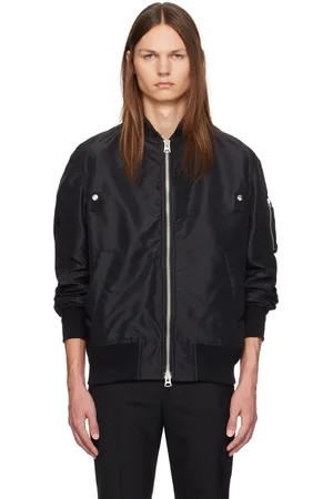 SACAI Black Stand Collar Bomber Jacket
