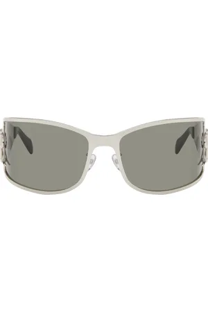 BLUMARINE Silver Metal Wraparound Sunglasses