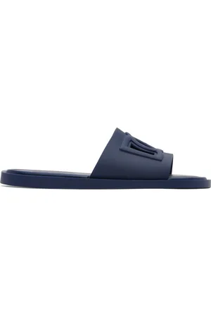 Dolce & Gabbana Navy Rubber Beachwear Pool Slides