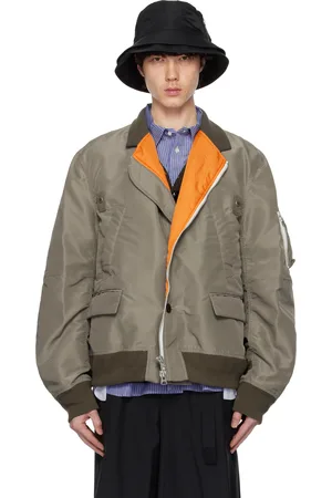 SACAI Taupe Nylon Twill Bomber Jacket