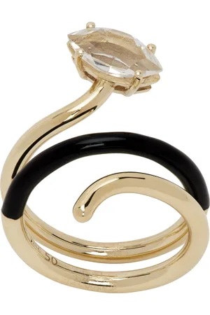 BEA BONGIASCA Gold & Black Long Vine Ring