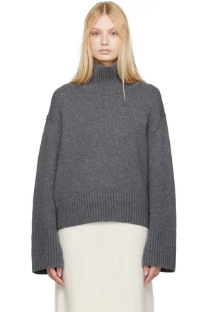 Lisa Yang Gray Fleur Turtleneck