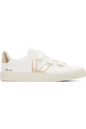 Veja White & Gold Recife Logo Chromefree Sneakers