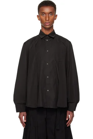 SACAI Black Pleated Shirt