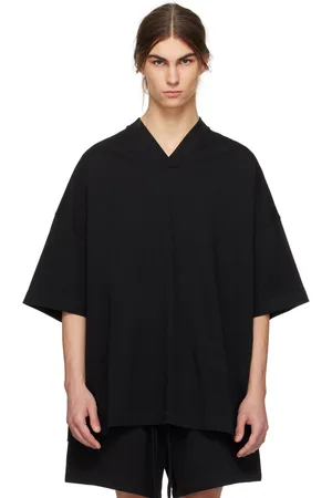FEAR OF GOD Black V-Neck T-Shirt