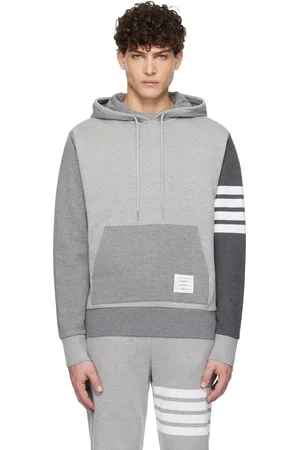 Thom Browne Gray Classic Loopback 4-Bar Hoodie