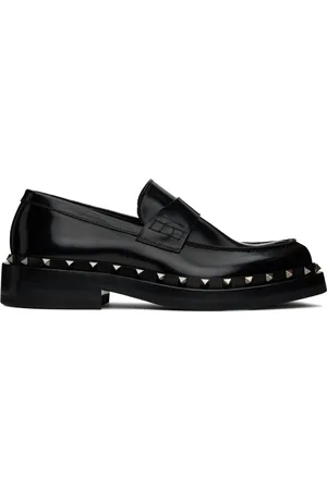 VALENTINO GARAVANI Black Rockstud M-Way Loafers